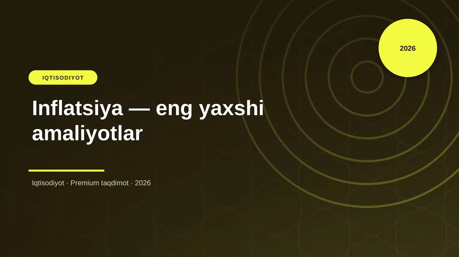 Inflatsiya — eng yaxshi amaliyotlar