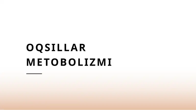 Oqsillar metobolizmi