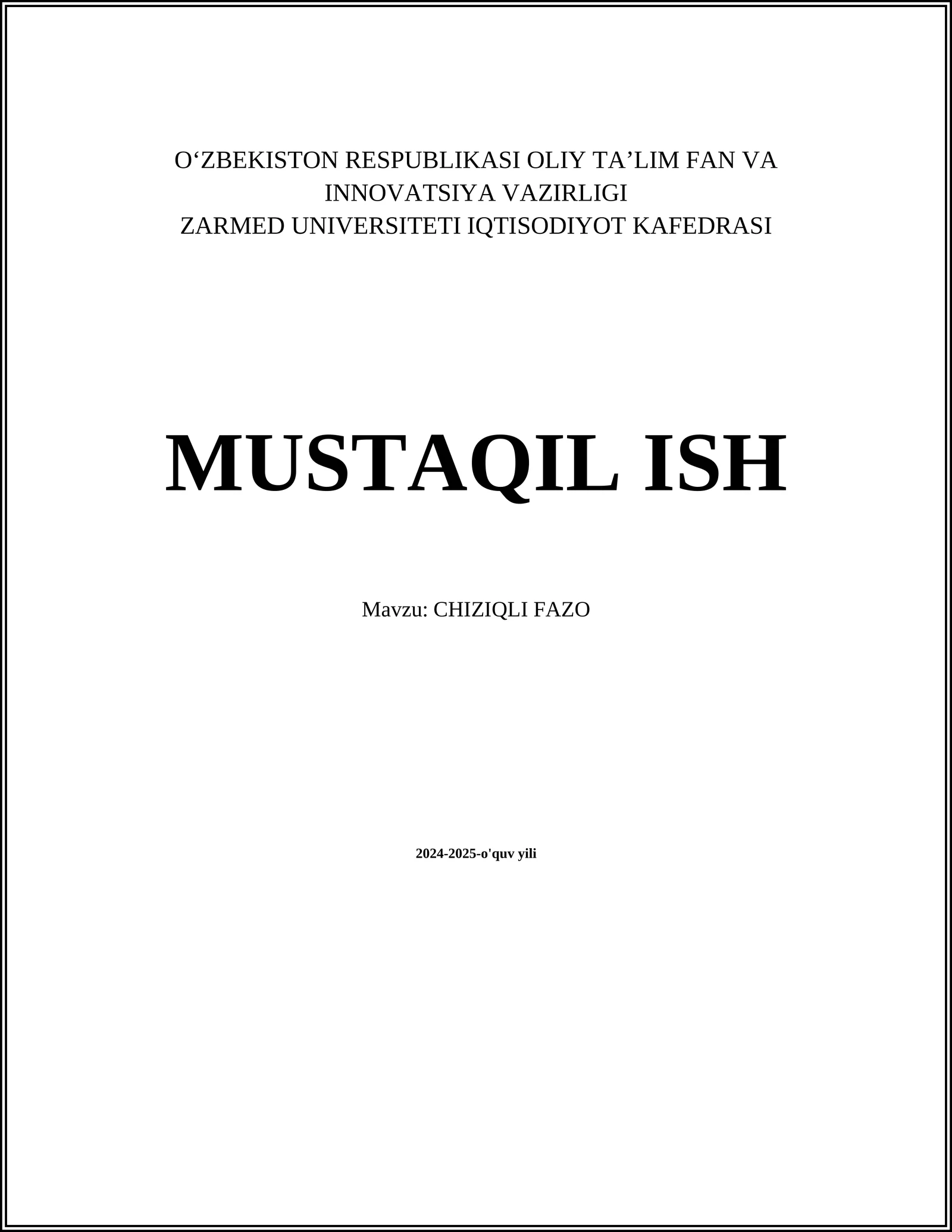CHIZIQLI FAZO
