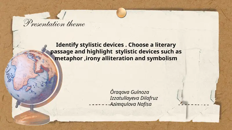 Identify stylistic devices