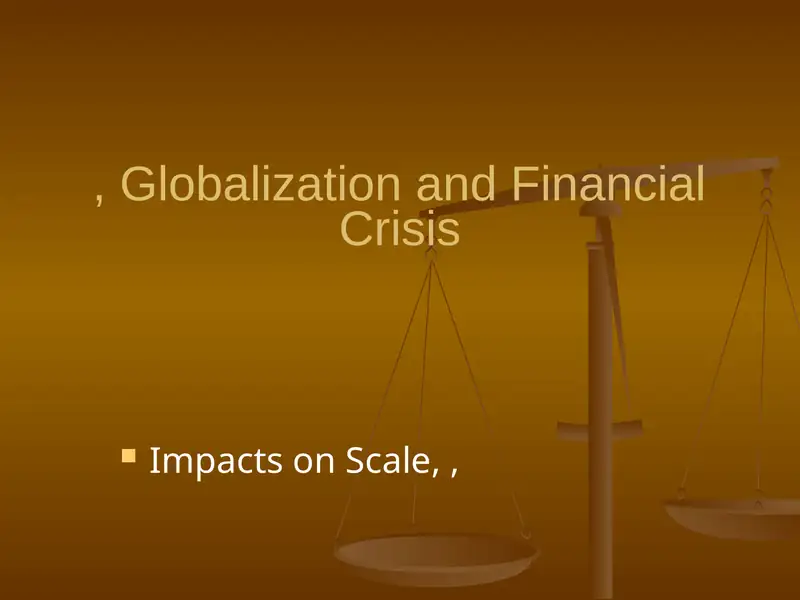 Globalization and Financial Crisis