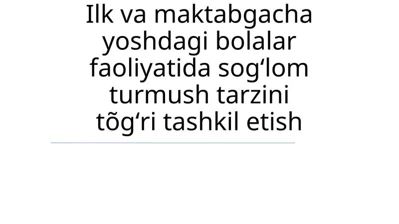 Sog'lom turmush tarzi