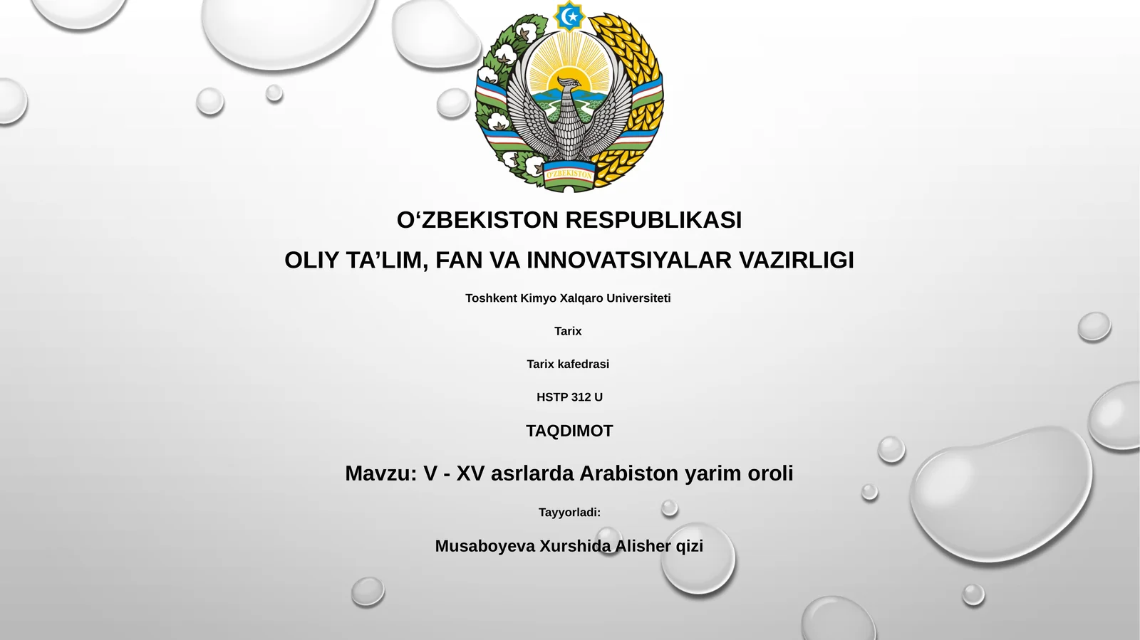 V - XV asrlarda Arabiston yarim oroli
