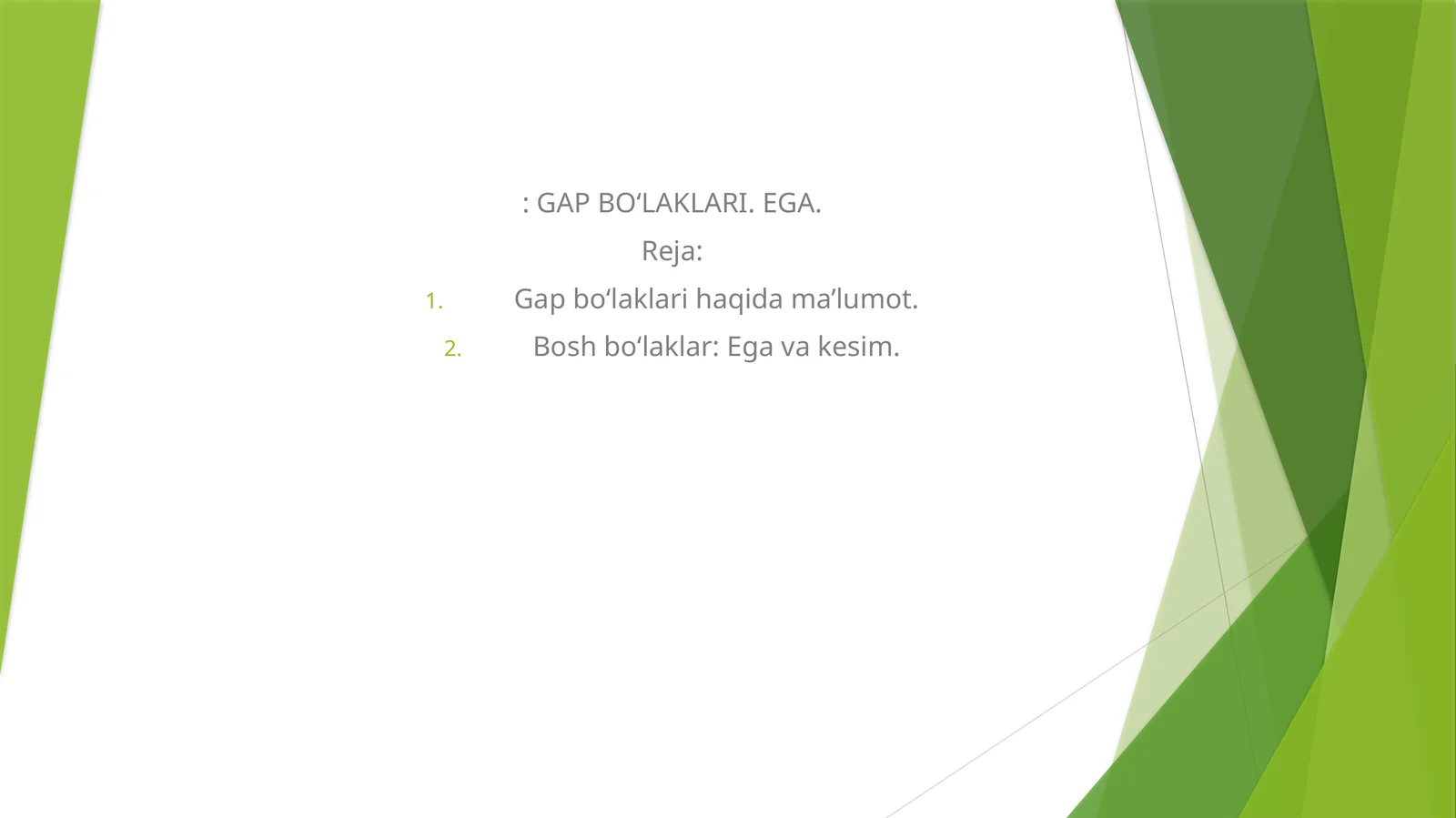 GAP BO‘LAKLARI