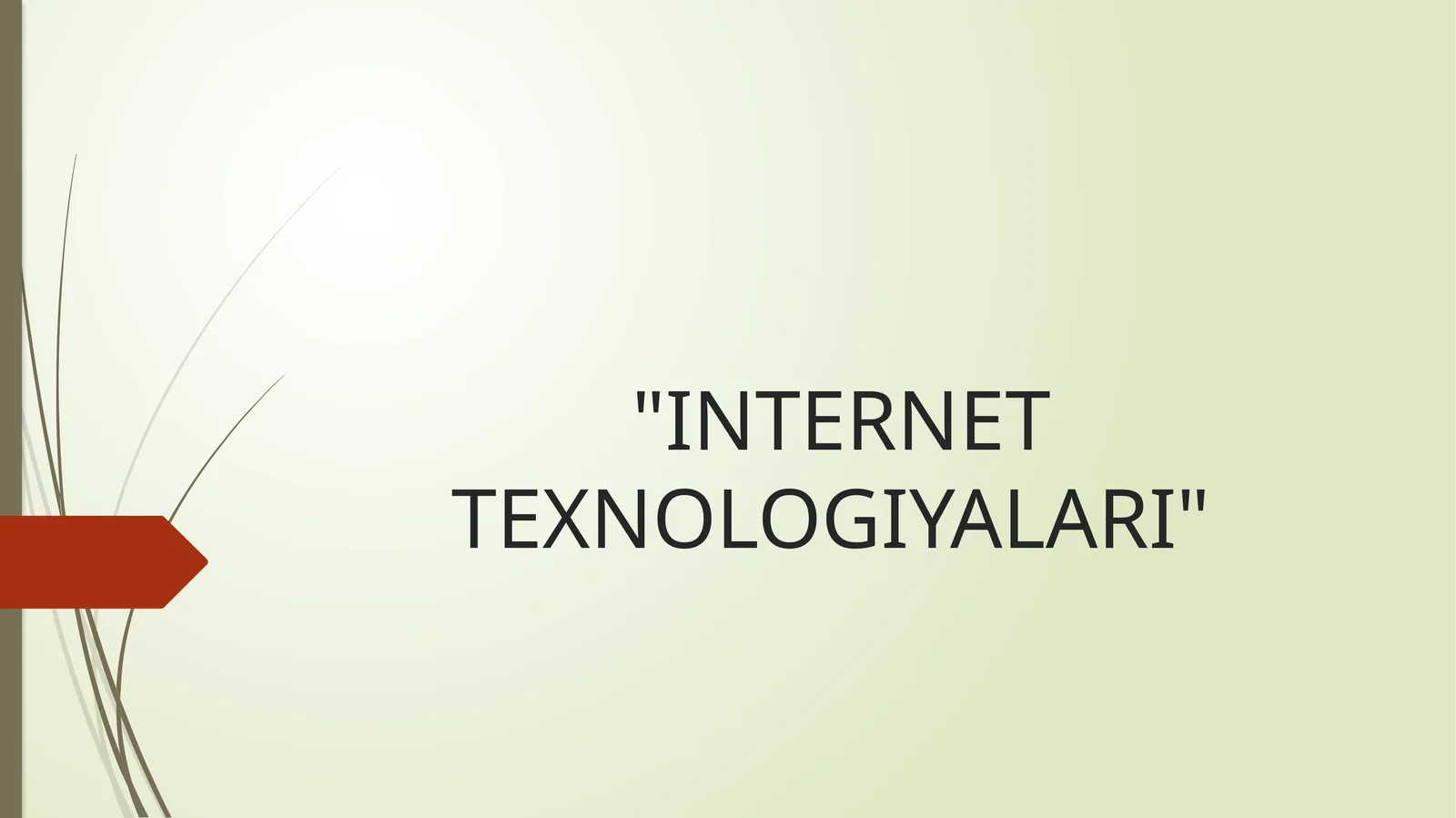 INTERNET TEXNOLOGIYALARI