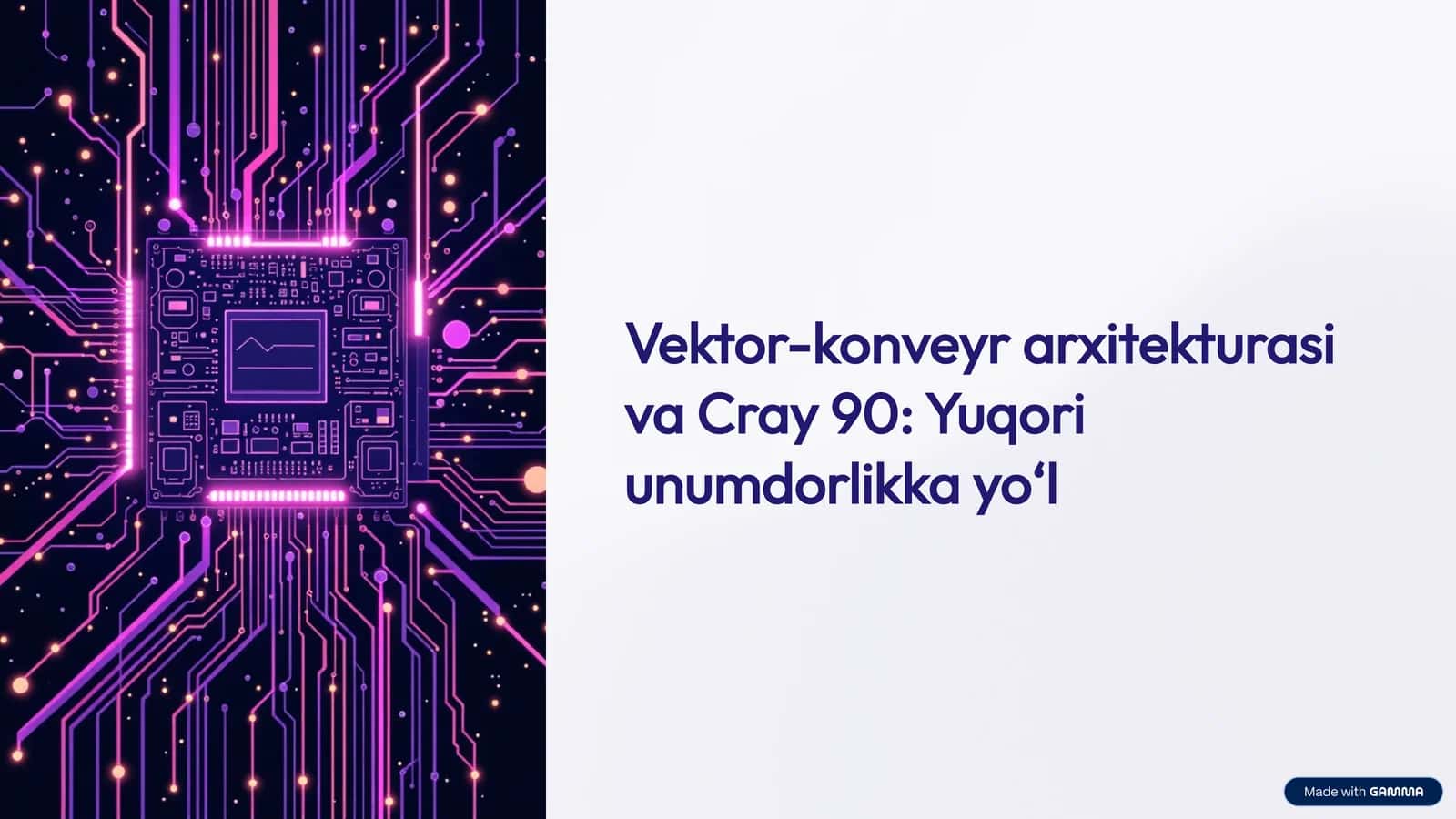 Vektor-konveyr arxitekturasi va Cray 90: Yuqori unumdorlikka yo‘l