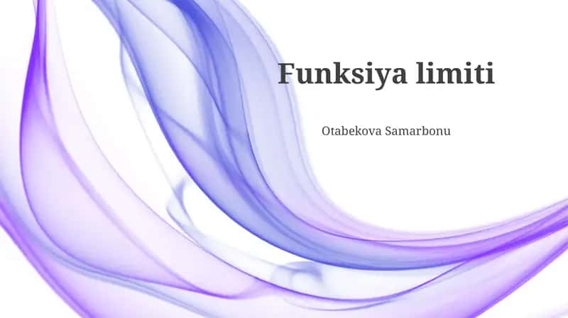Funksiya limiti