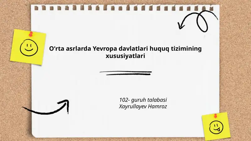 Oʻrta asrlarda Yevropa davlatlari huquq tizimining xususiyatlari