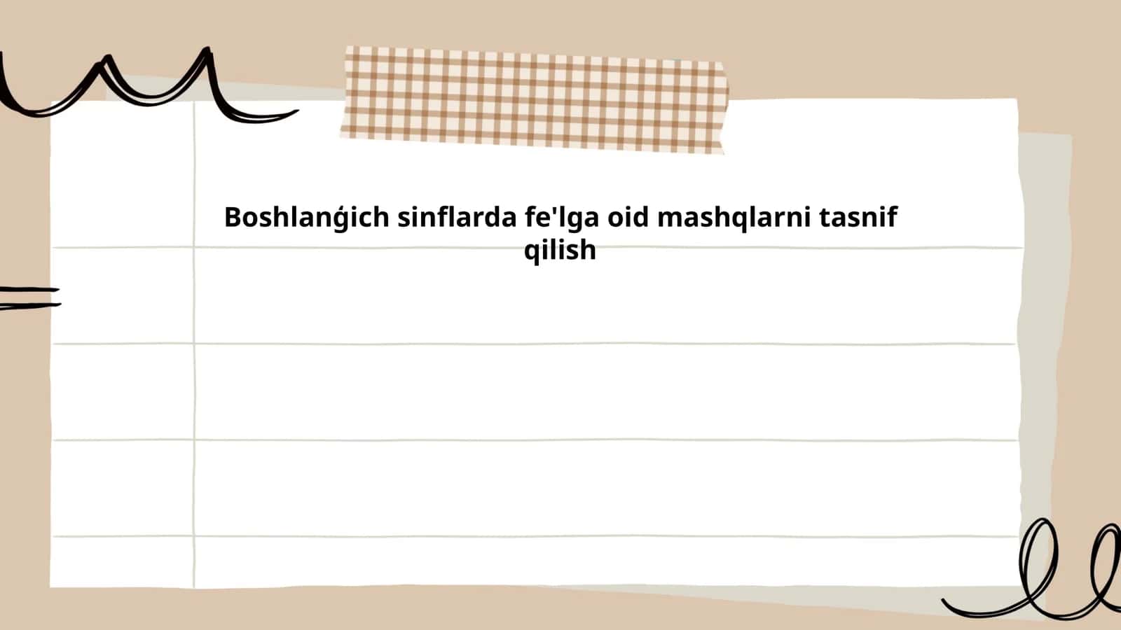 Fe'lga oid mashqlar