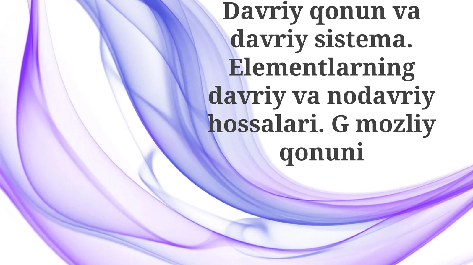 Elementlarning Davriy va Davriy Bo'lmagan Xossalari