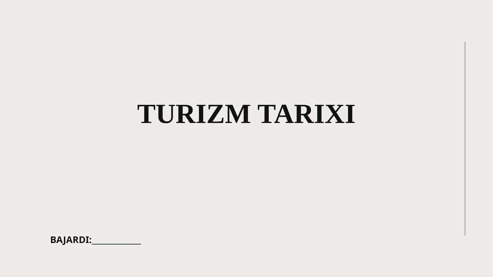 Turizm tarixi