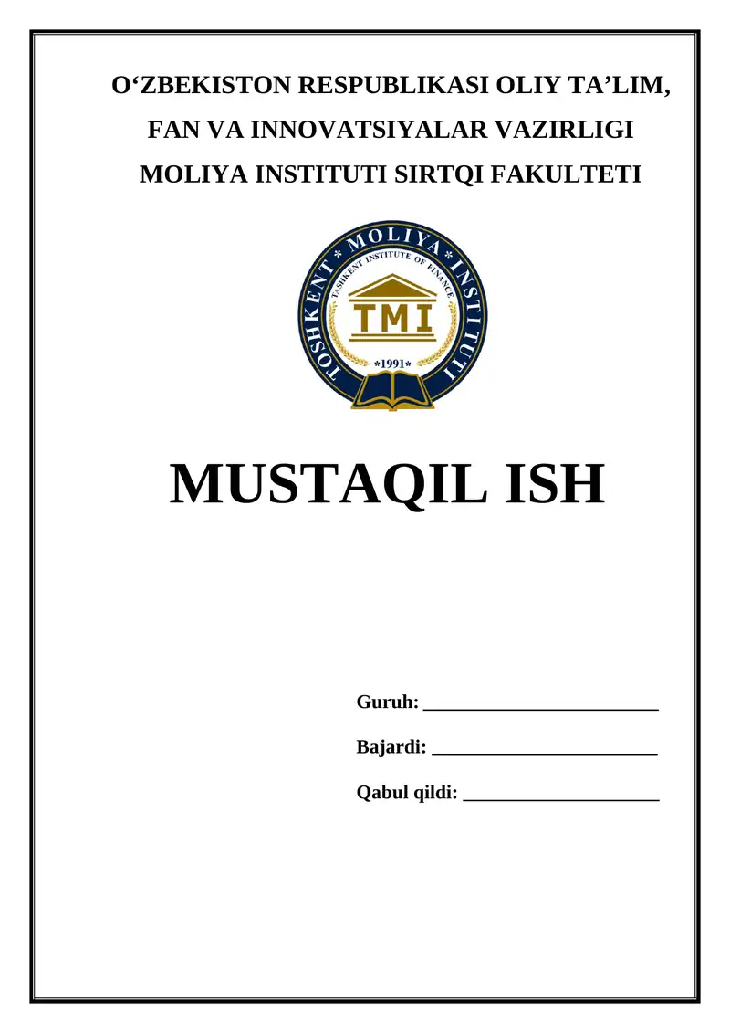 Korxona(fmna) mahsulot ishlab chiqarish sifatini boshqarish