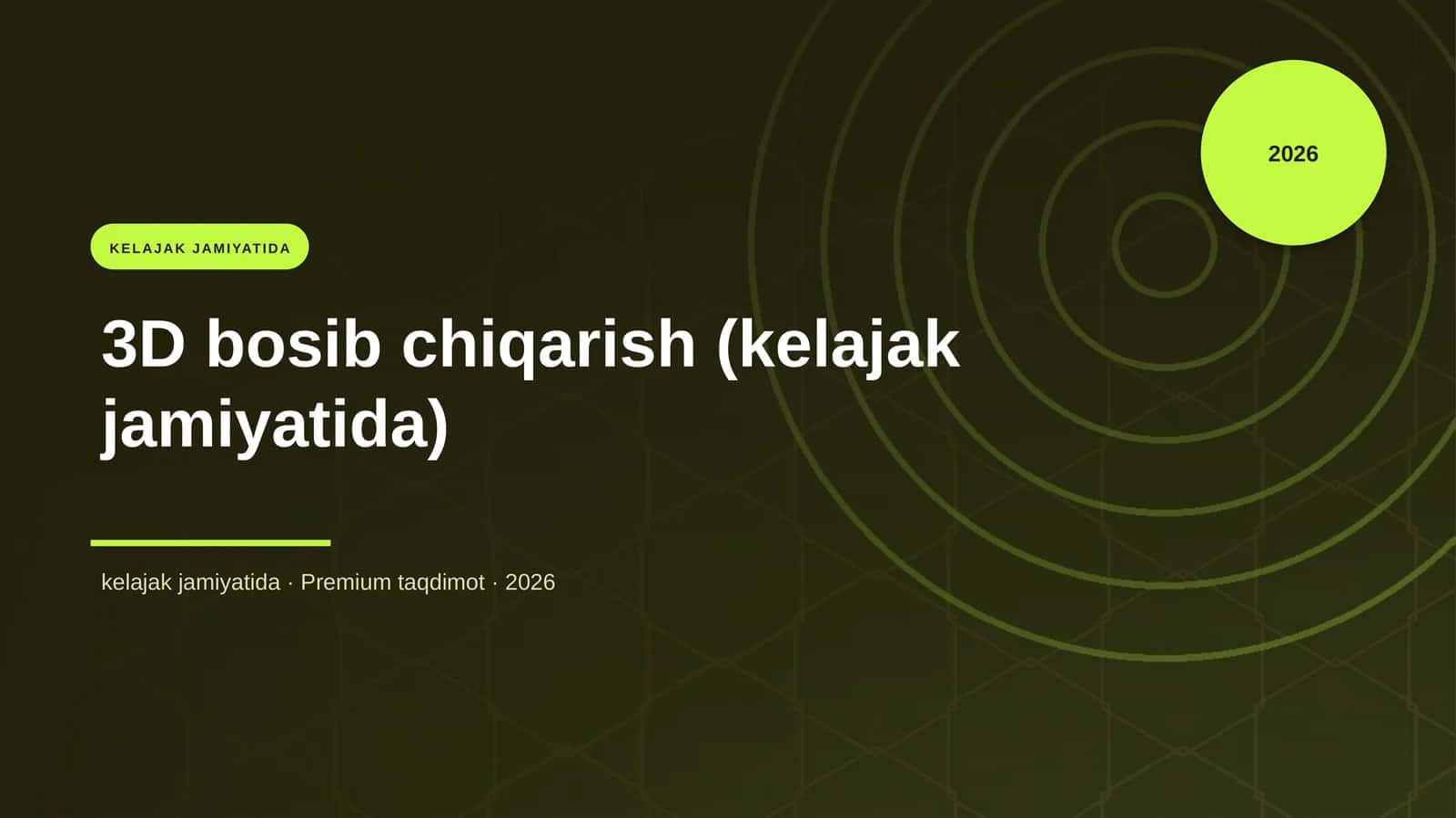 3D bosib chiqarish (kelajak jamiyatida)
