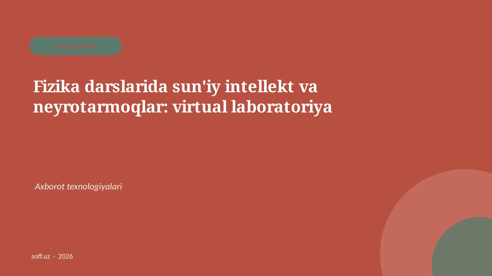 Sun'iy intellekt va neyrotarmoqlar: virtual laboratoriya