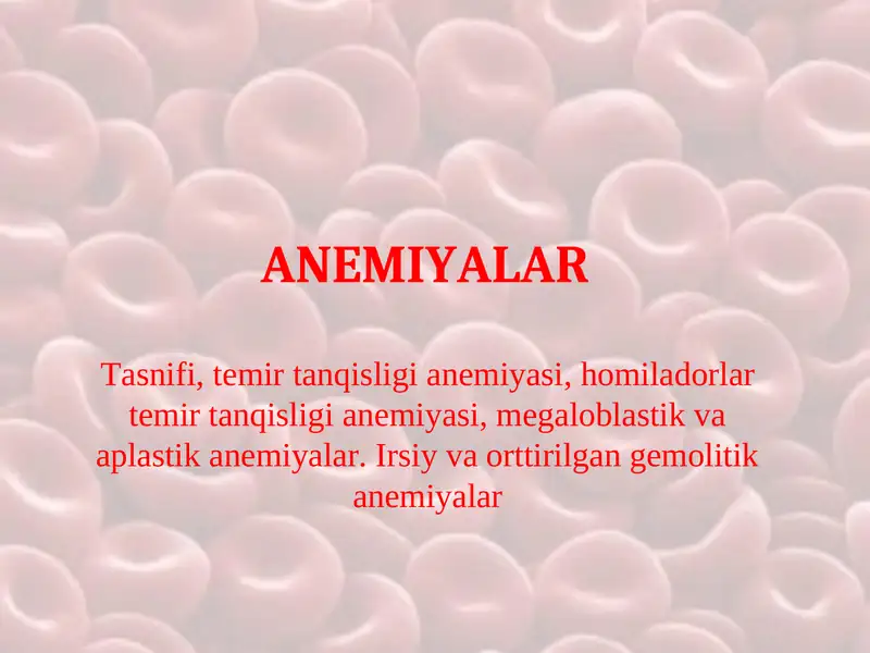Anemiyalar