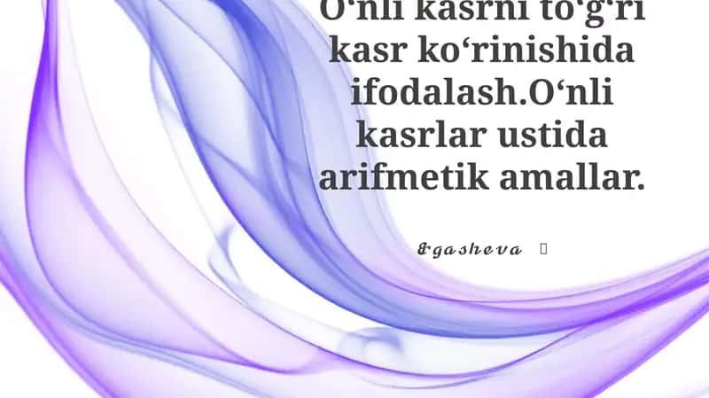 O'nlik kasrlar