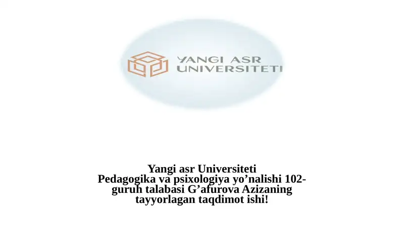 Olomon psixologiyasi. Guruh sharoitida zamonaviy o'qitishning pedagogik va psixologik texnologiyalari...!!!.
