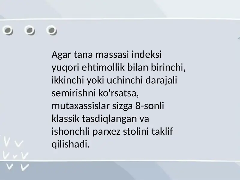 Parhez stoli 8