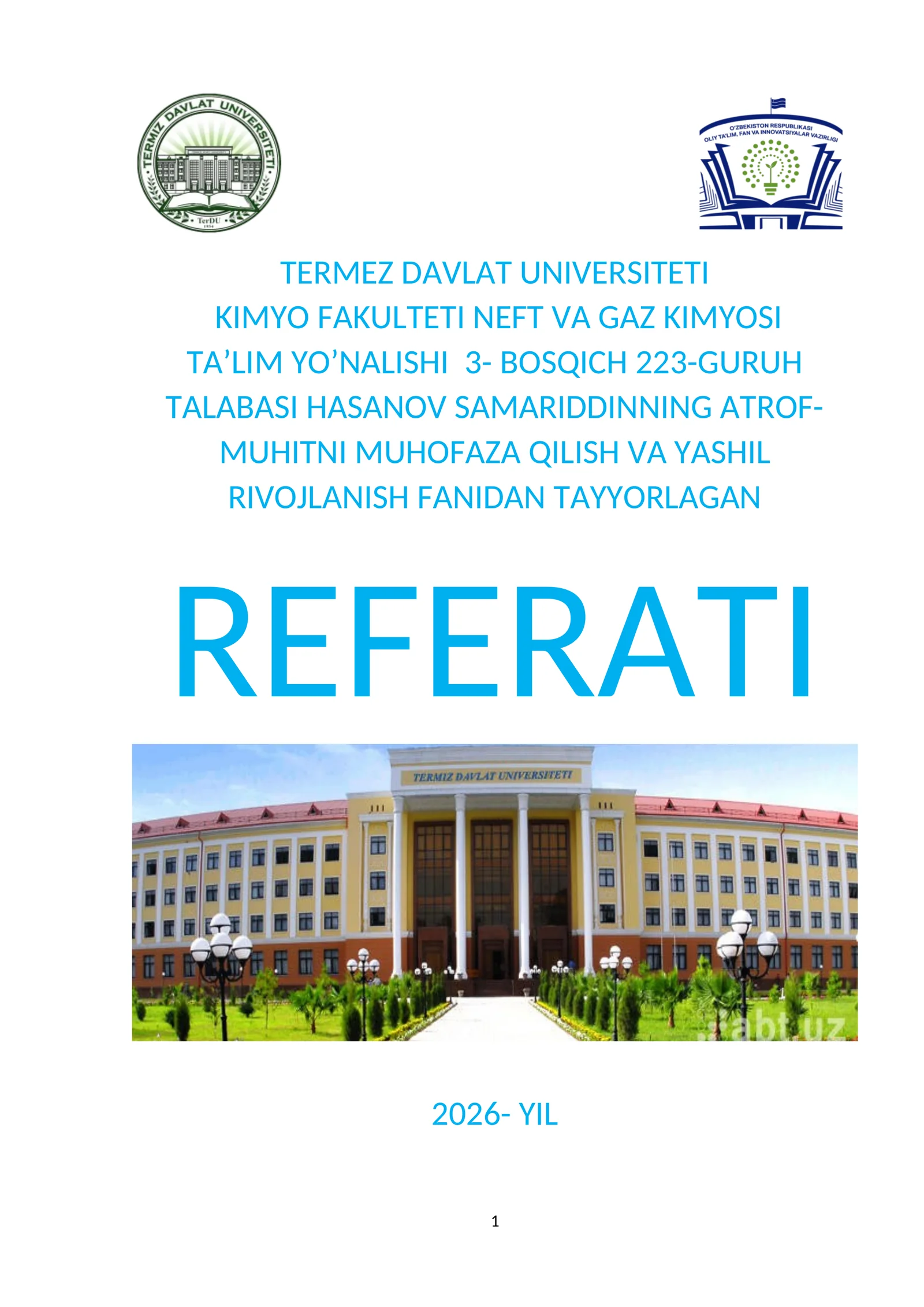 ATMOSFERA TUZILISHI VA AHAMIYATI