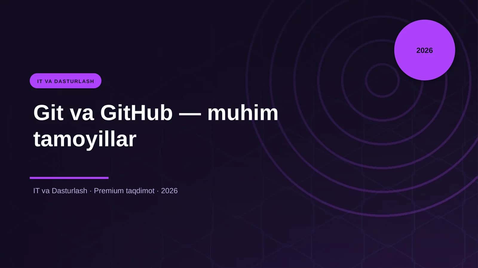 Git va GitHub — muhim tamoyillar