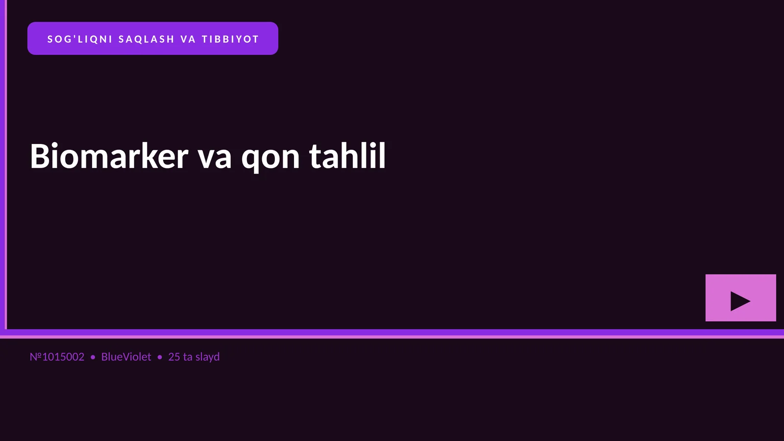 Biomarker va qon tahlil