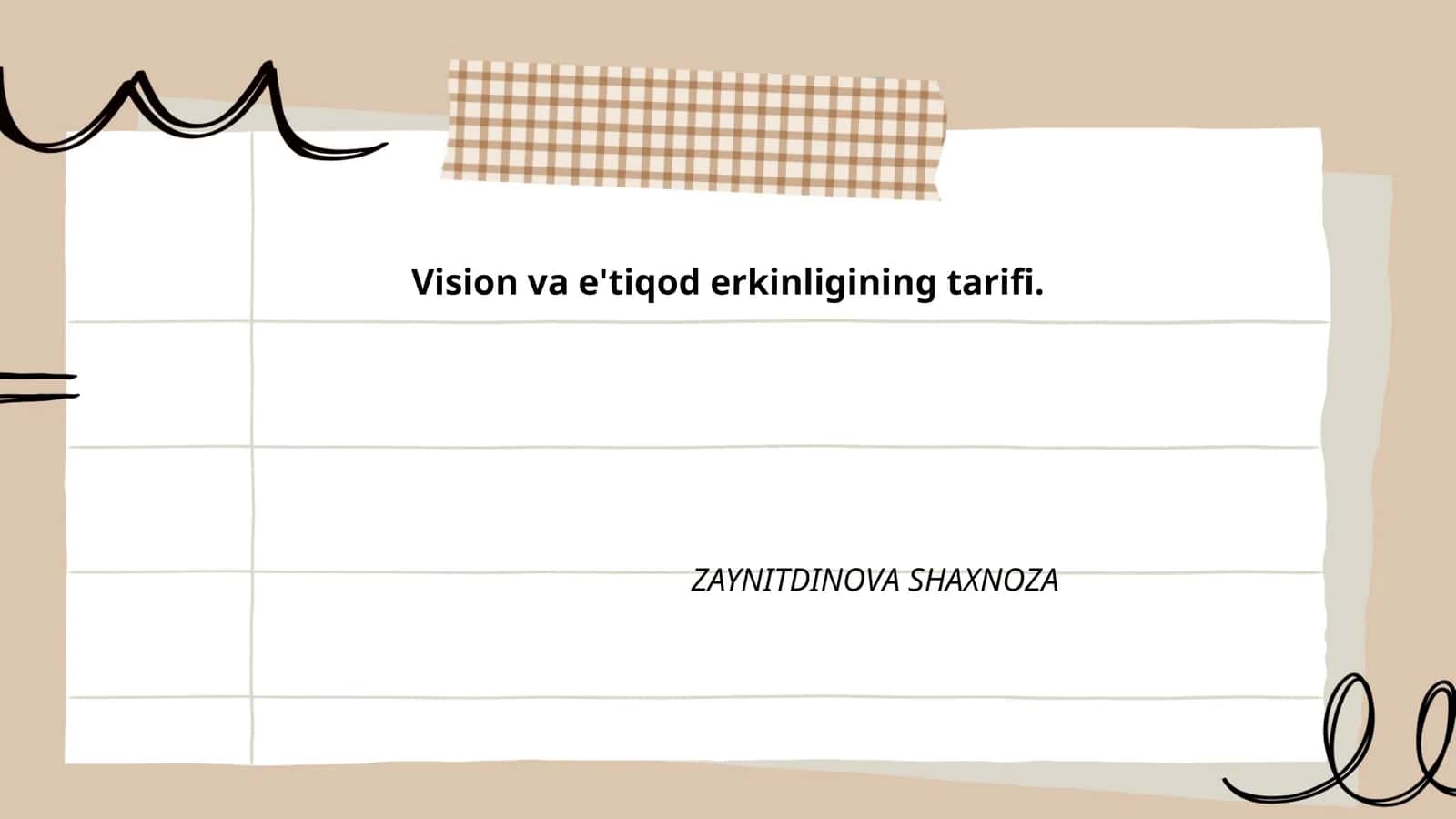 Vijdon erkinligi va e'tiqod erkinligi