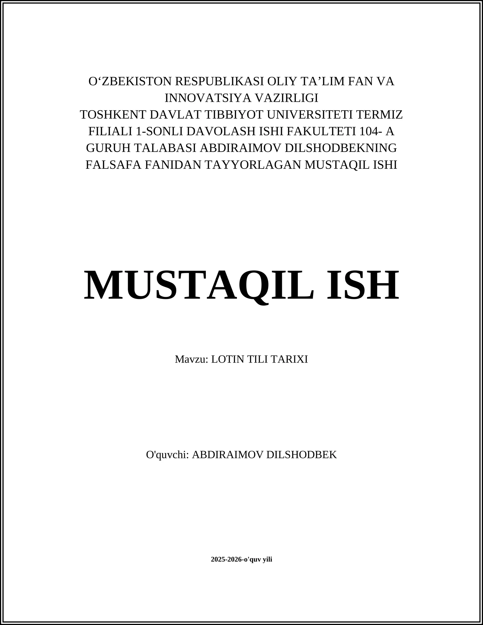 LOTIN TILI TARIXI