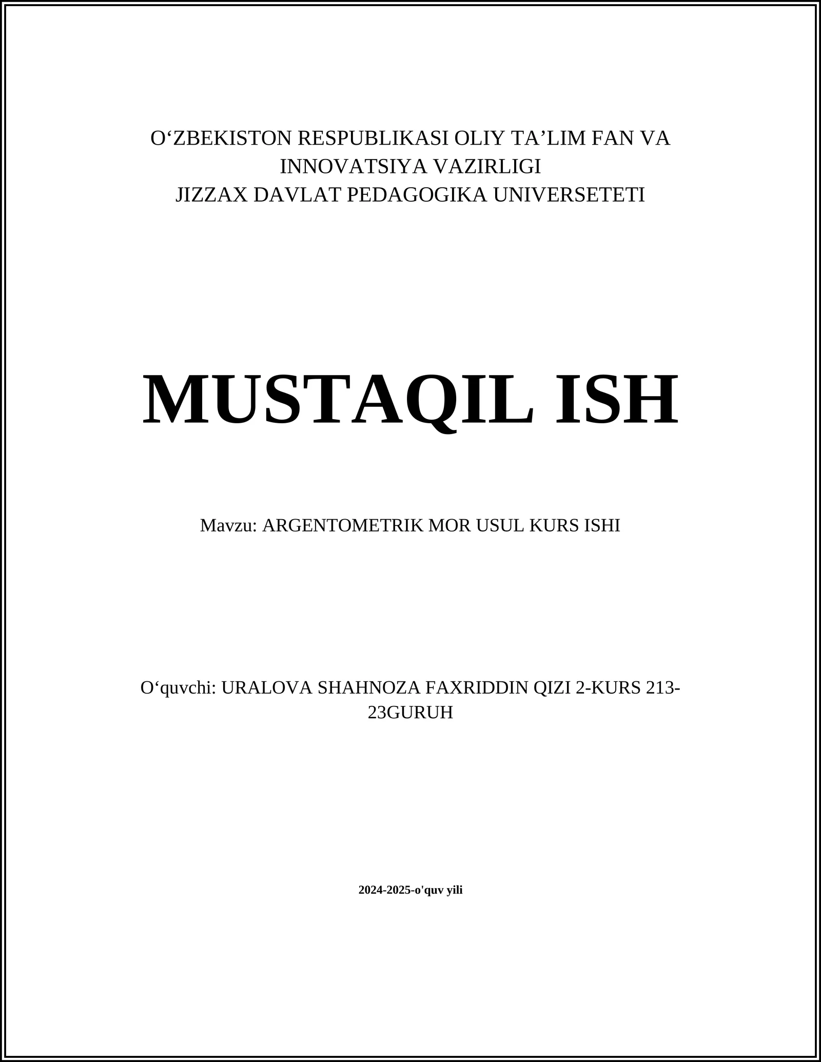 ARGENTOMETRIK MOR USUL