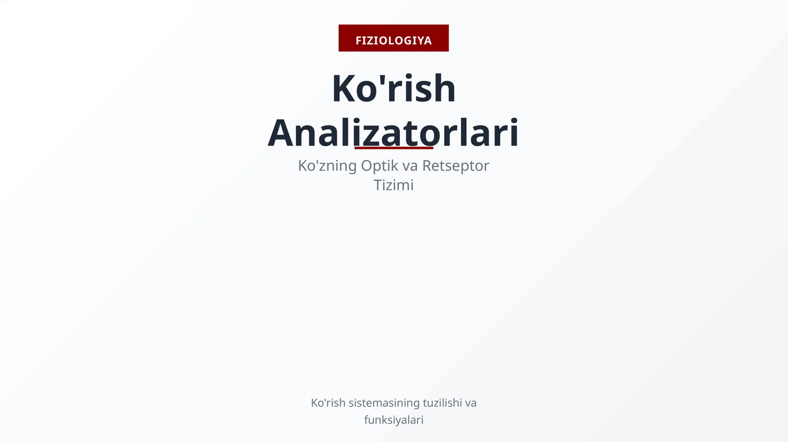 Ko'rish Analizatorlari