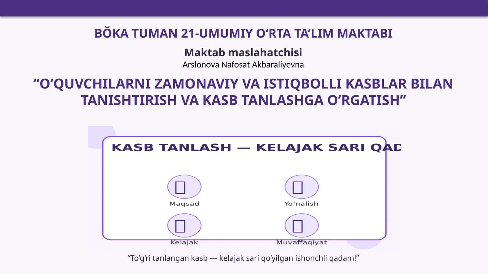 BŎKA TUMAN 21-UMUMIY O‘RTA TA’LIM MAKTABI