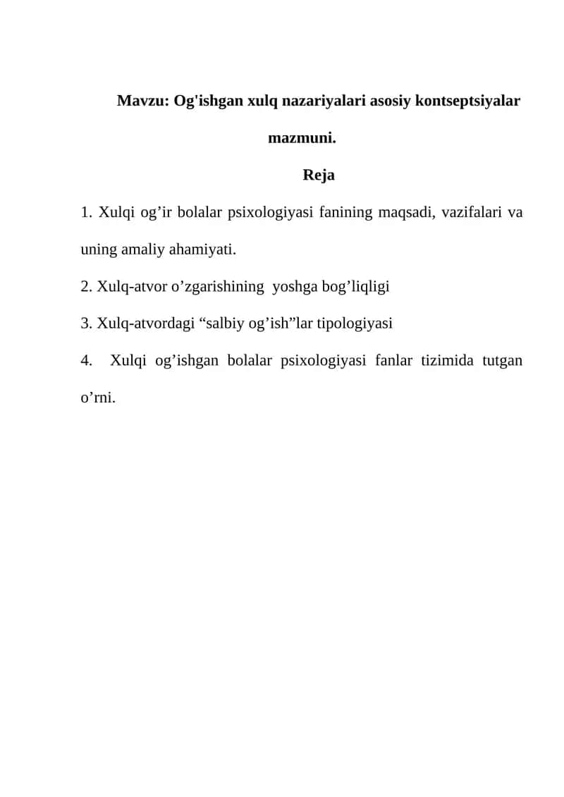Xulqi Og'ir Bolalar Psixologiyasi