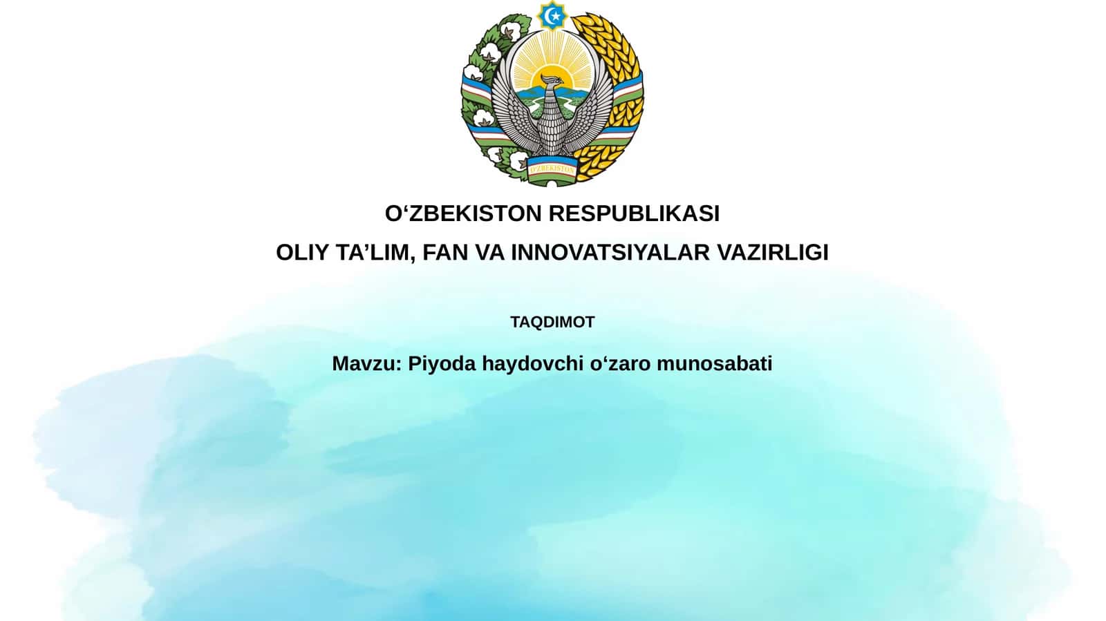Piyodahaydovchilar o'zaro munosabati