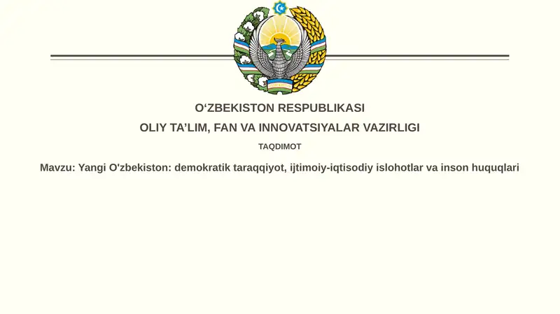 Demokratik rivojlanish va Inson Huquqlari Ta'minoti