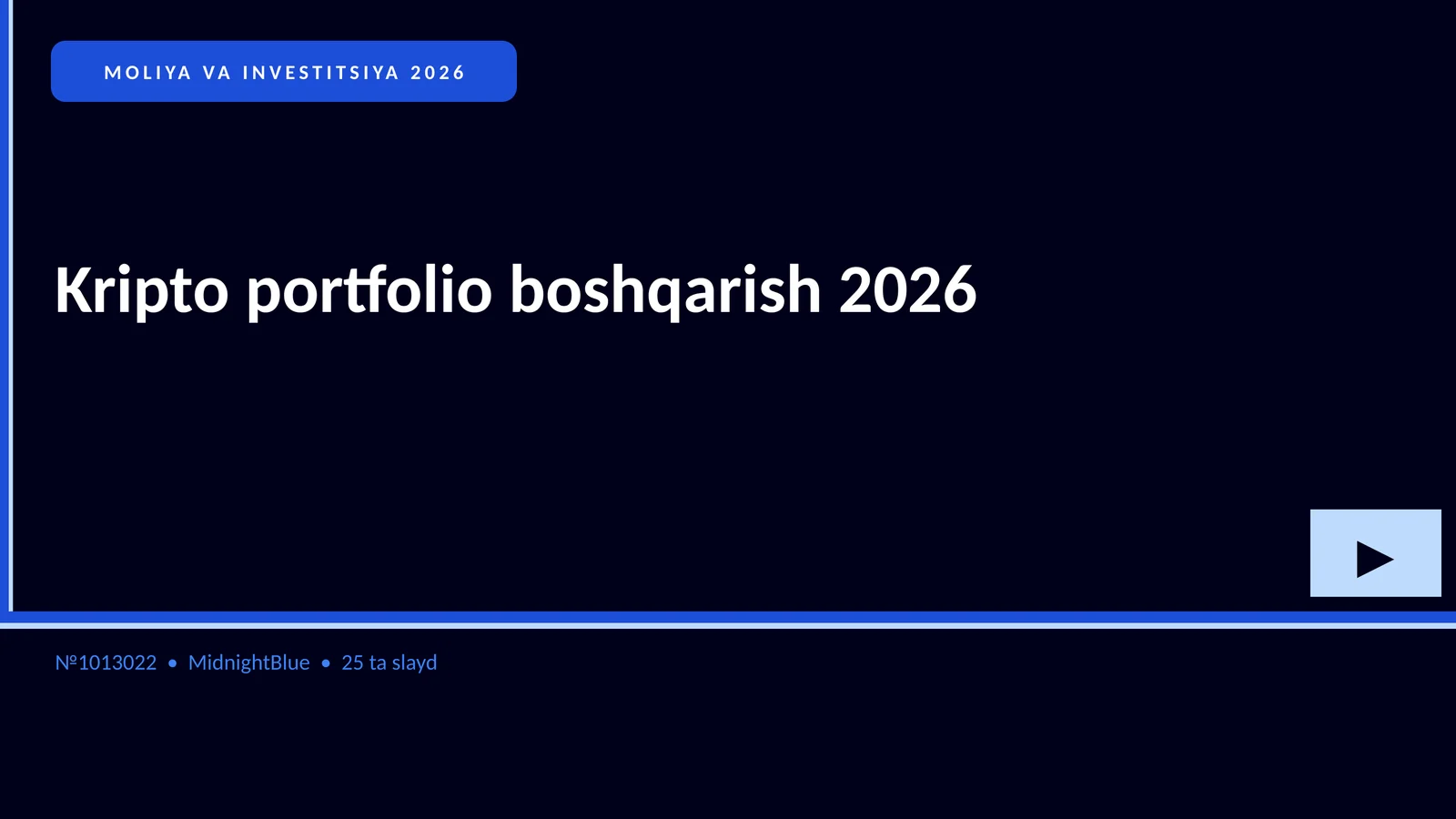 Kripto portfolio boshqarish 2026