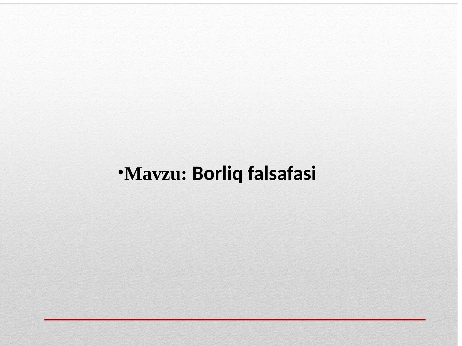 Borliq falsafasi ontologiya