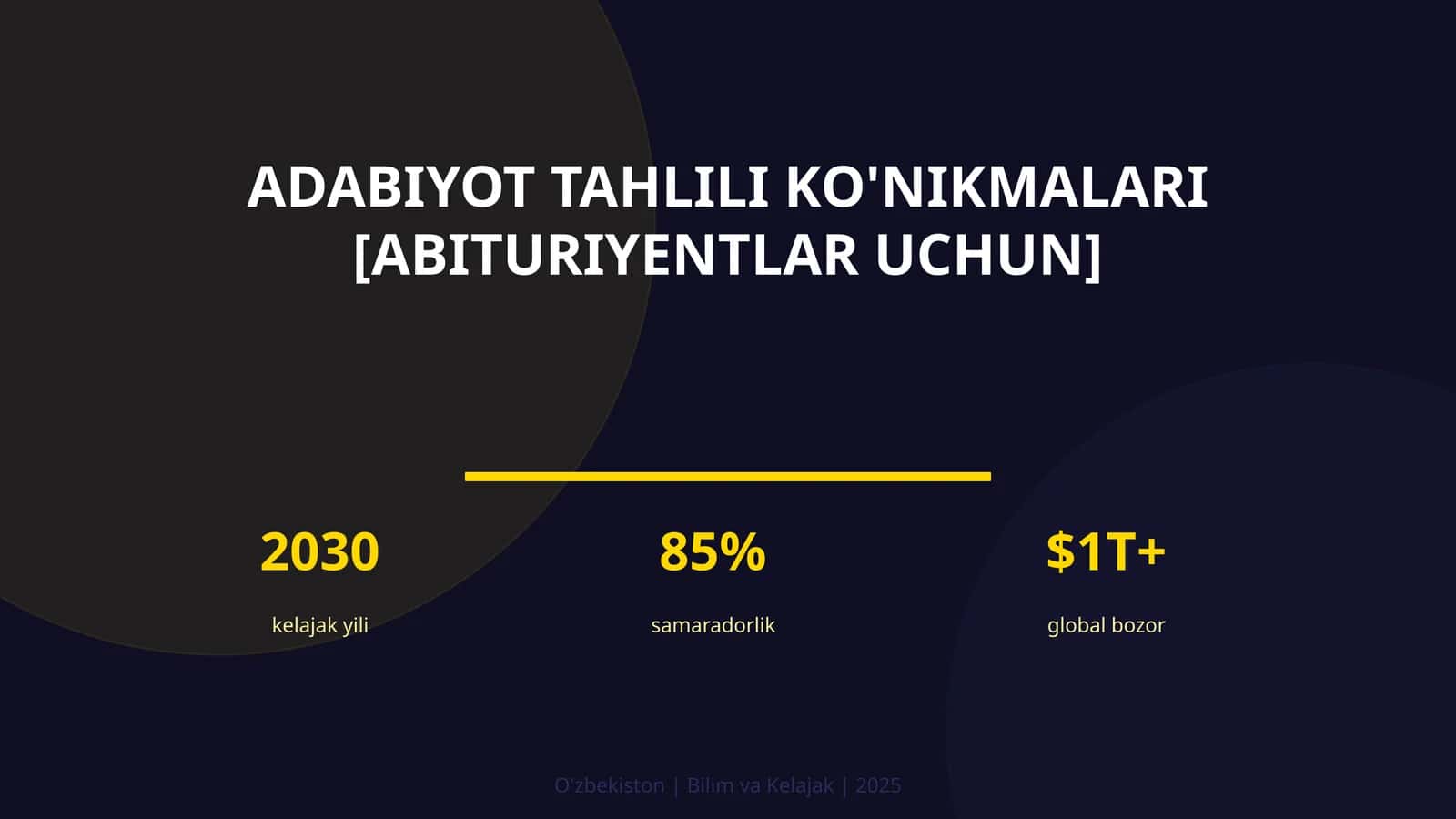 ADABIYOT TAHLILI KO'NIKMALARI [ABITURIYENTLAR UCHUN]