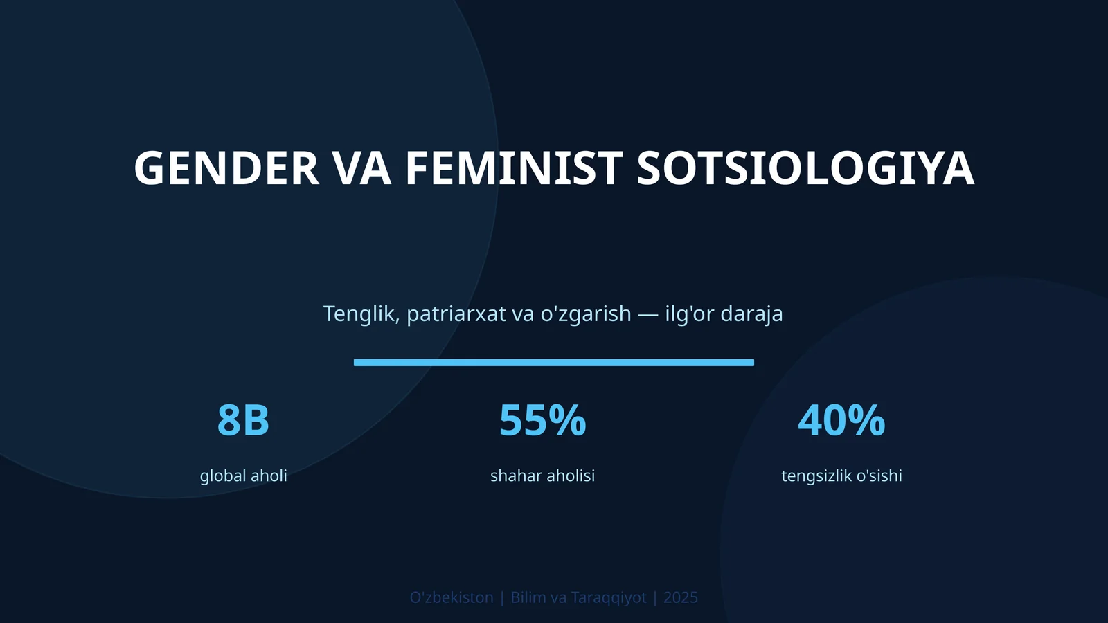 GENDER VA FEMINIST SOTSIOLOGIYA