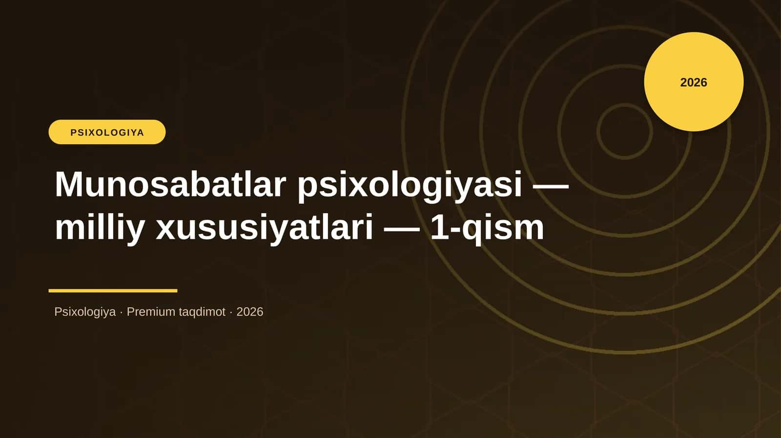 Munosabatlar psixologiyasi - milliy xususiyatlari - 1-qism