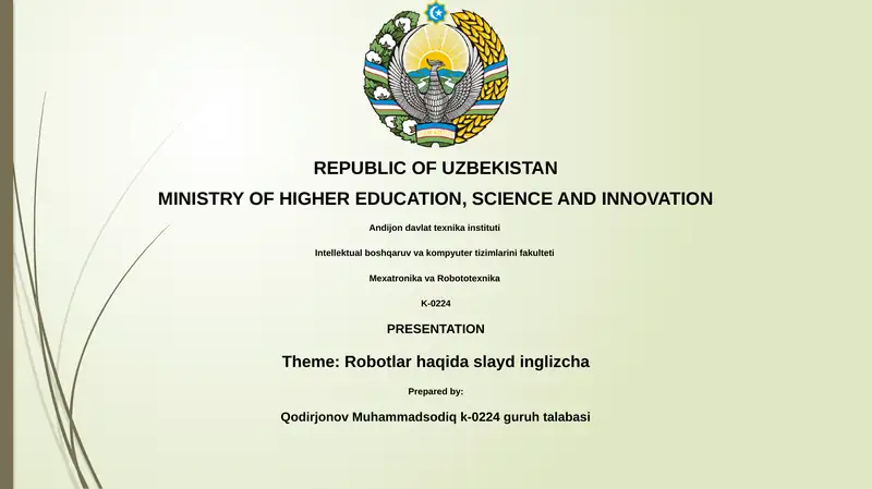 Robotlar haqida slayd