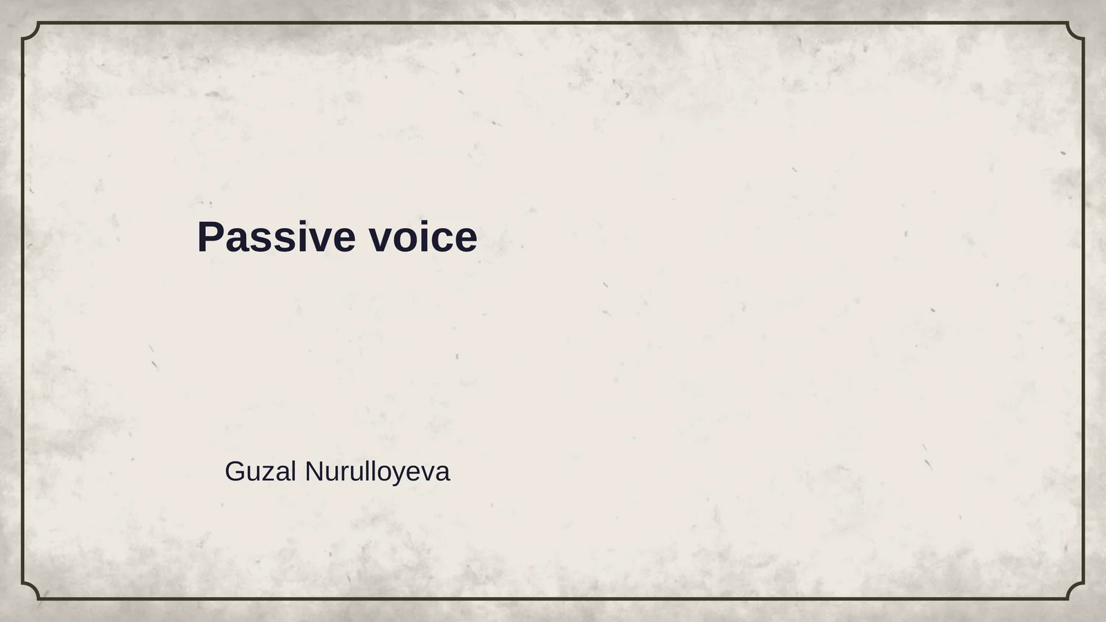Passive voice