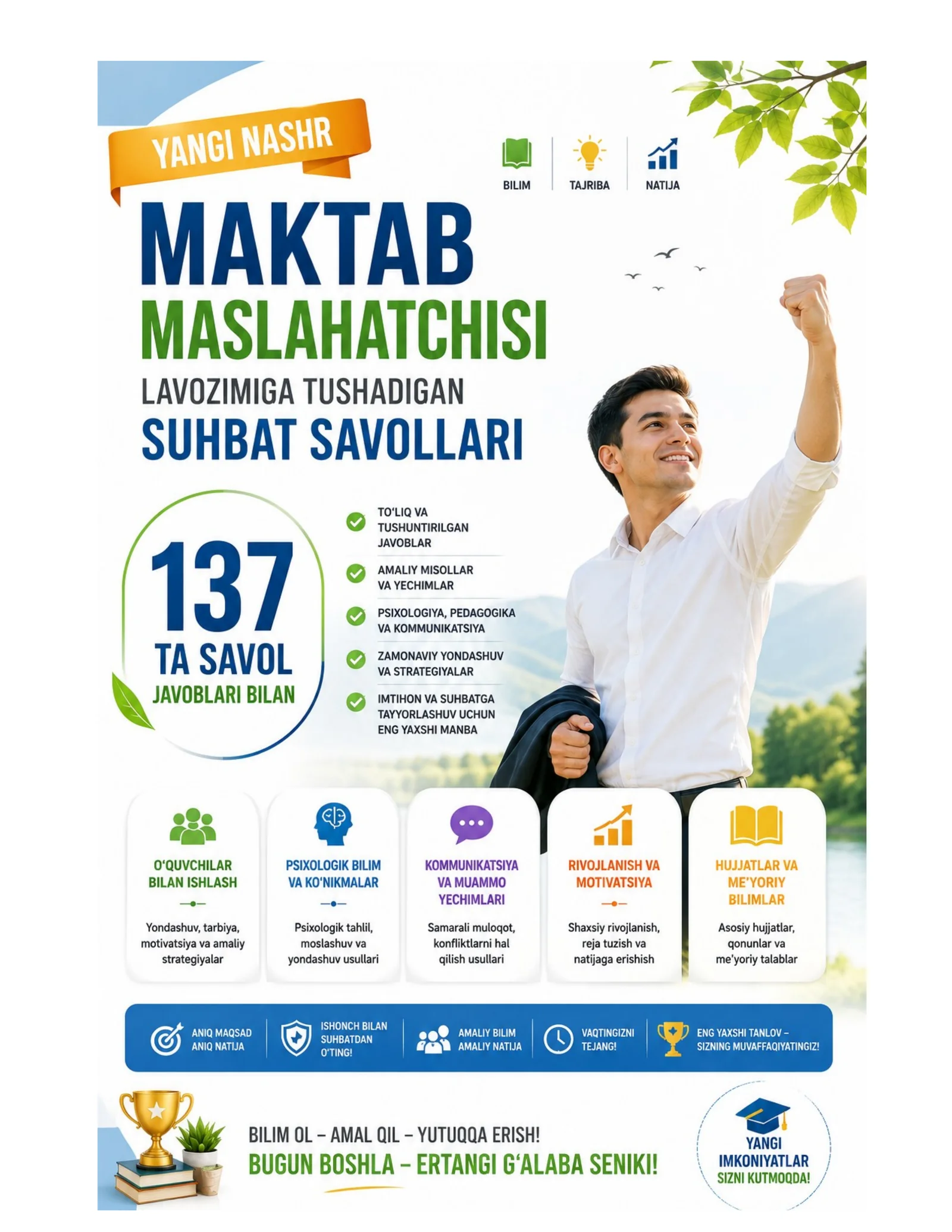 Maktab maslahatchisi lavozimiga tushadigan suhbat savollari