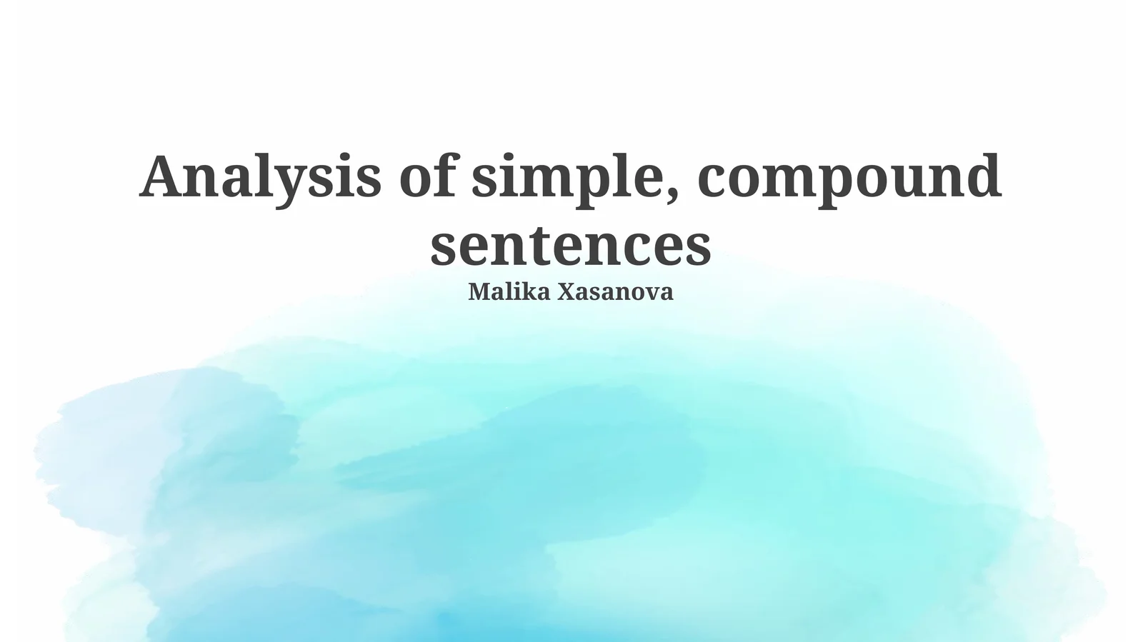 Analysis of simple, compound sentences
