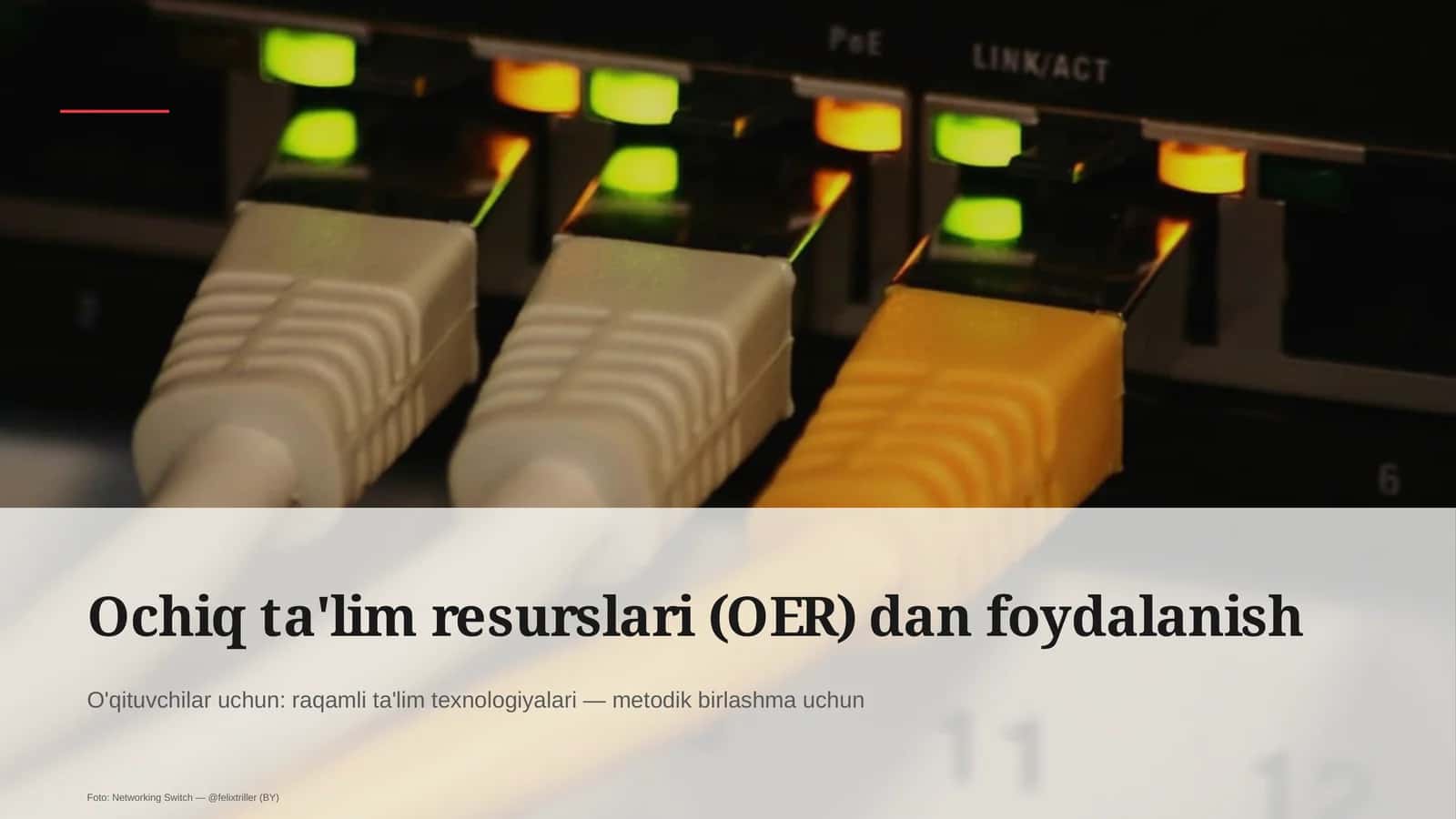 Ochiq ta'lim resurslari (OER) dan foydalanish