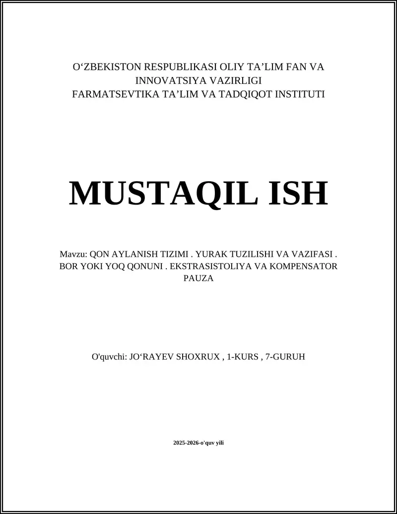 QON AYLANISH TIZIMI