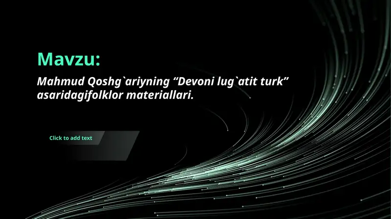 Mahmud Qoshg`ariyning “Devoni lug`atit turk” asaridagifolklor materiallari.