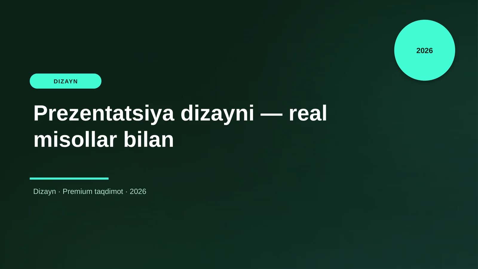Prezentatsiya dizayni — real misollar bilan