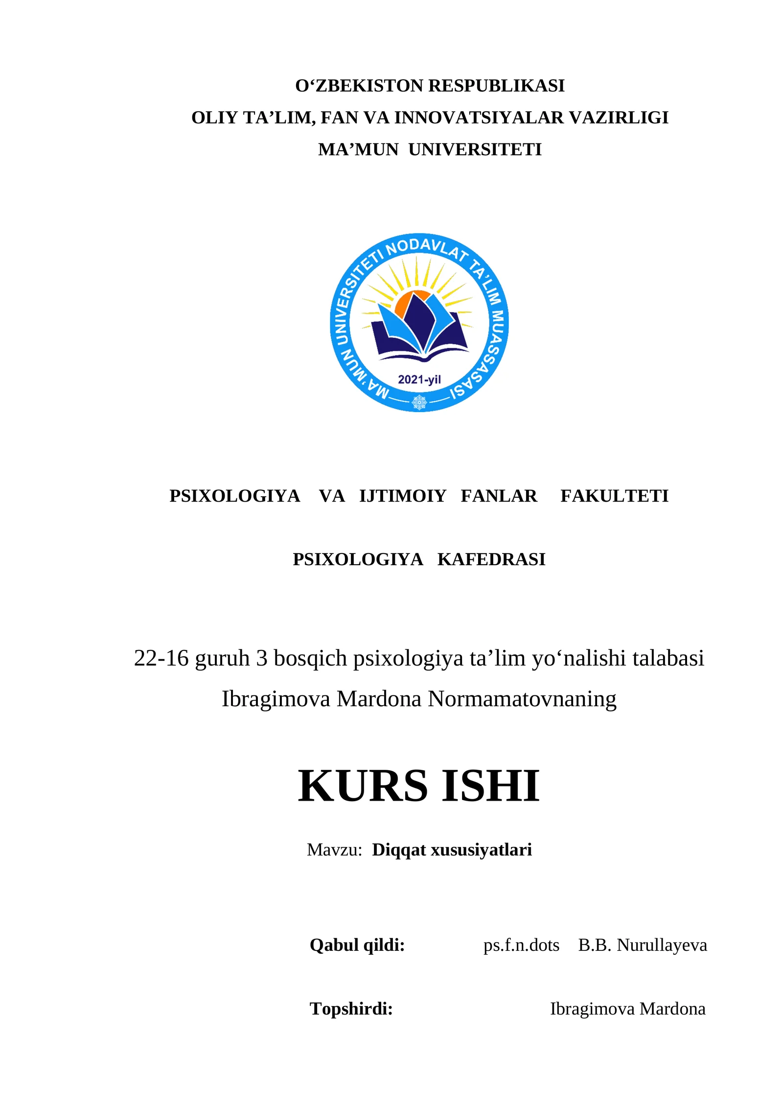 Diqqat xususiyatlari