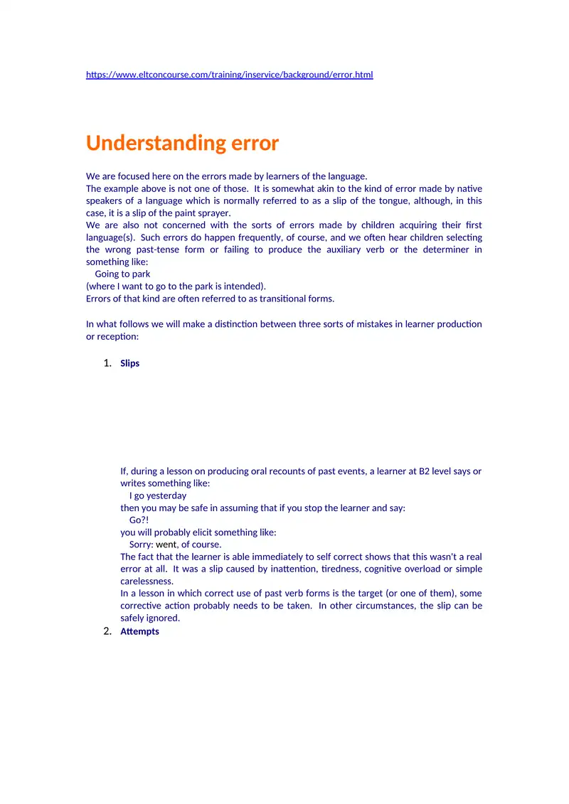 Understanding Error