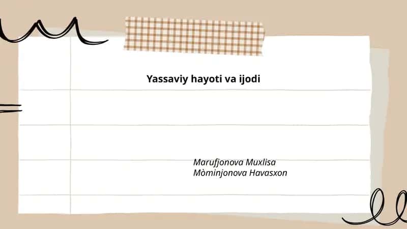 Yassaviy hayoti va ijodi