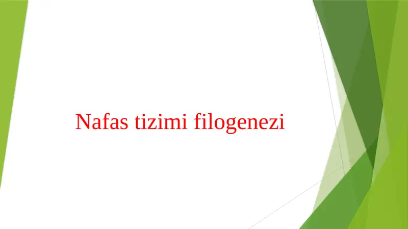 Nafas tizimi filogenezi